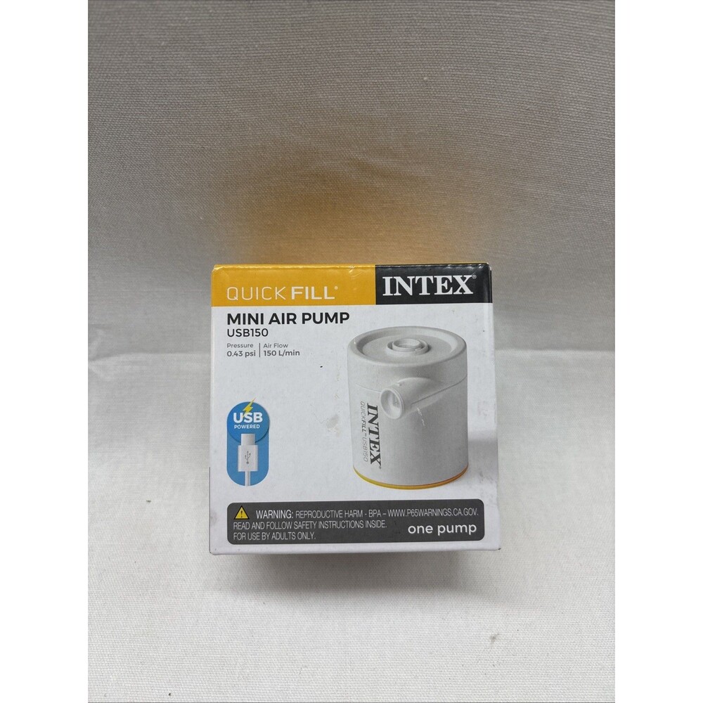 Intex Quick Fill USB150 Mini Air Pump USB-C Portable Electric Inflator Sealed